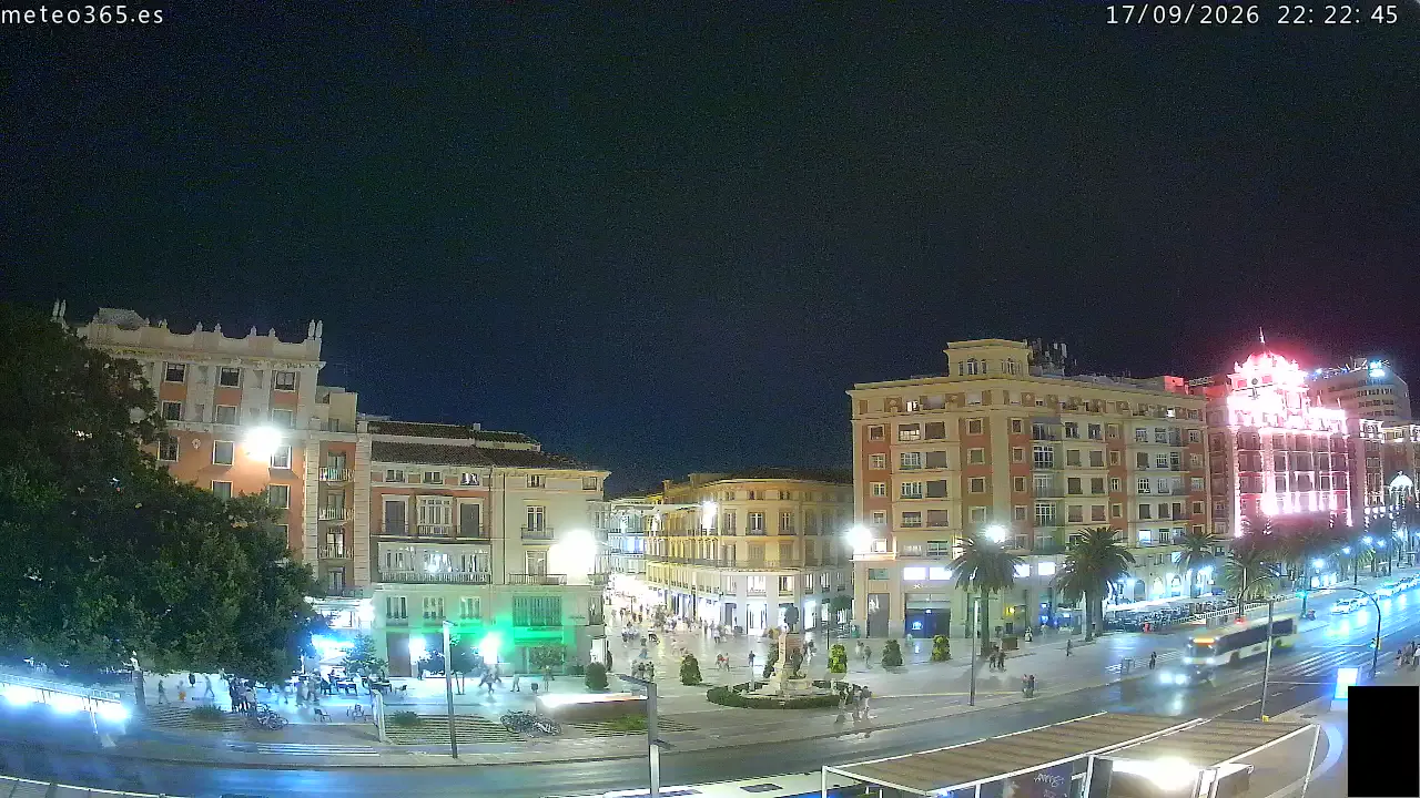Málaga – Alameda Principal – Live Málaga stad: Alameda Principal, Málagas paradgata.